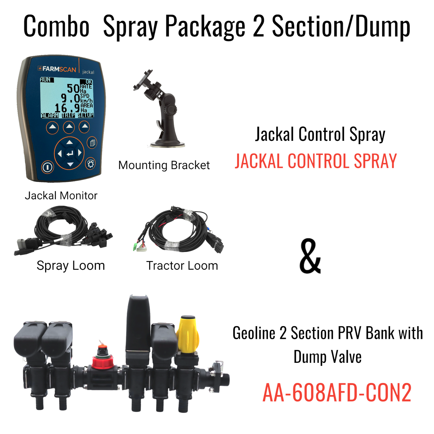 Combo Spray Package Geoline 2 Section PRV Bank plus Dump Valve with Jackal Control Spray