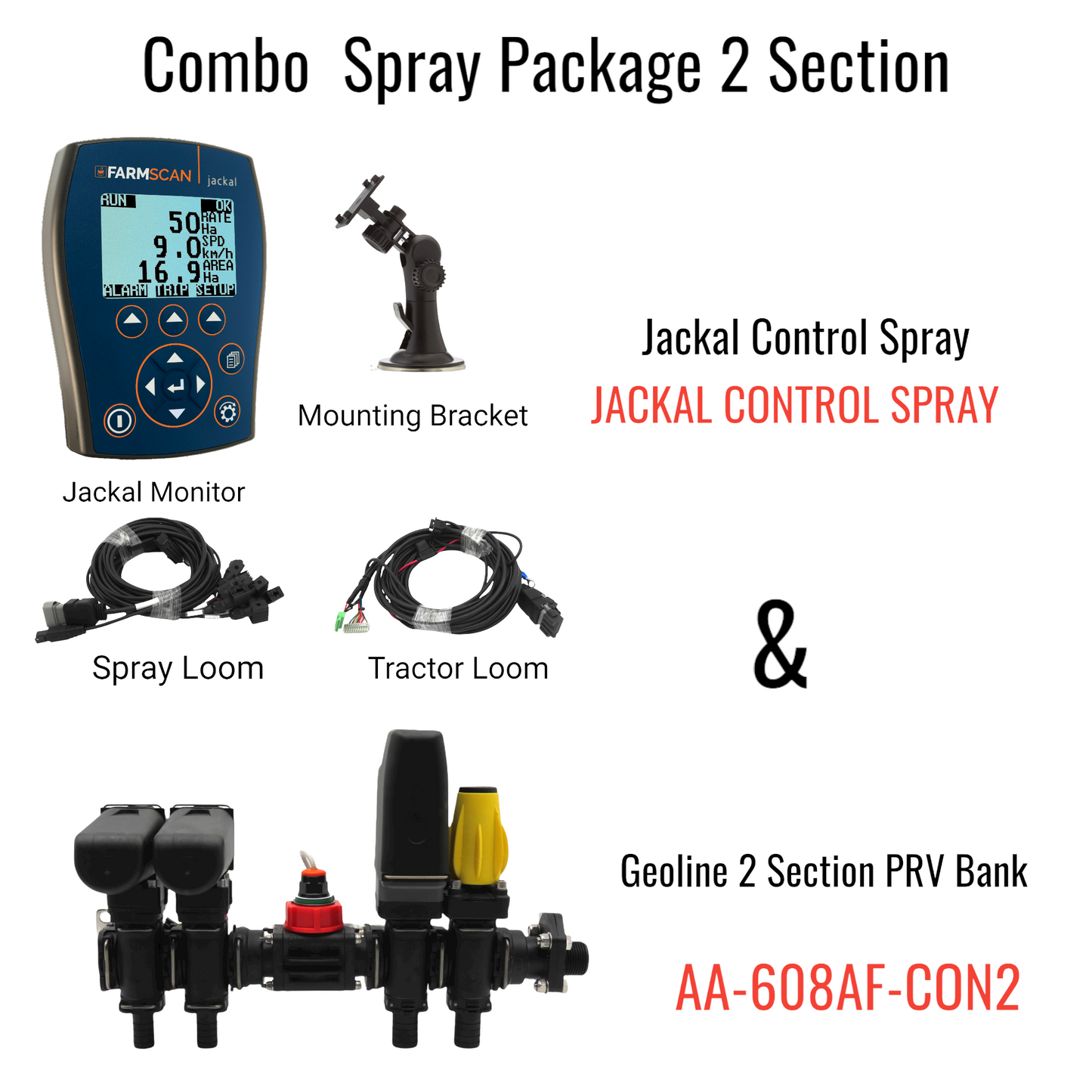 Combo Spray Package Geoline 2 Section PRV Bank with Jackal Control Spray