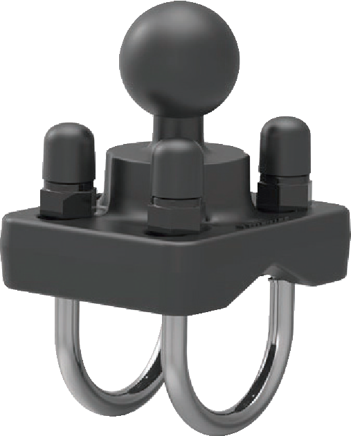 RAM-B-235 dual U-Bolt rail mount has a 1.0'' diameter rubber ball
1.25" Rails