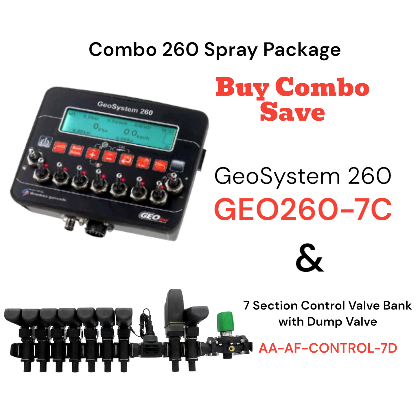 Combo 260 Spray Package - GeoSystem 260 & 7 Section Control Valve Bank with Dump