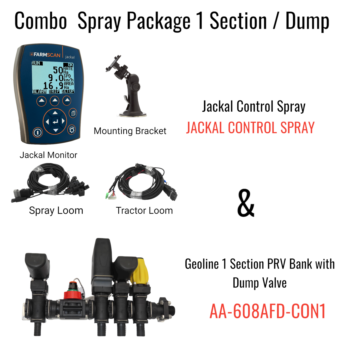 Combo Spray Package Geoline 1 Section PRV Bank plus Dump with Jackal Control Spray