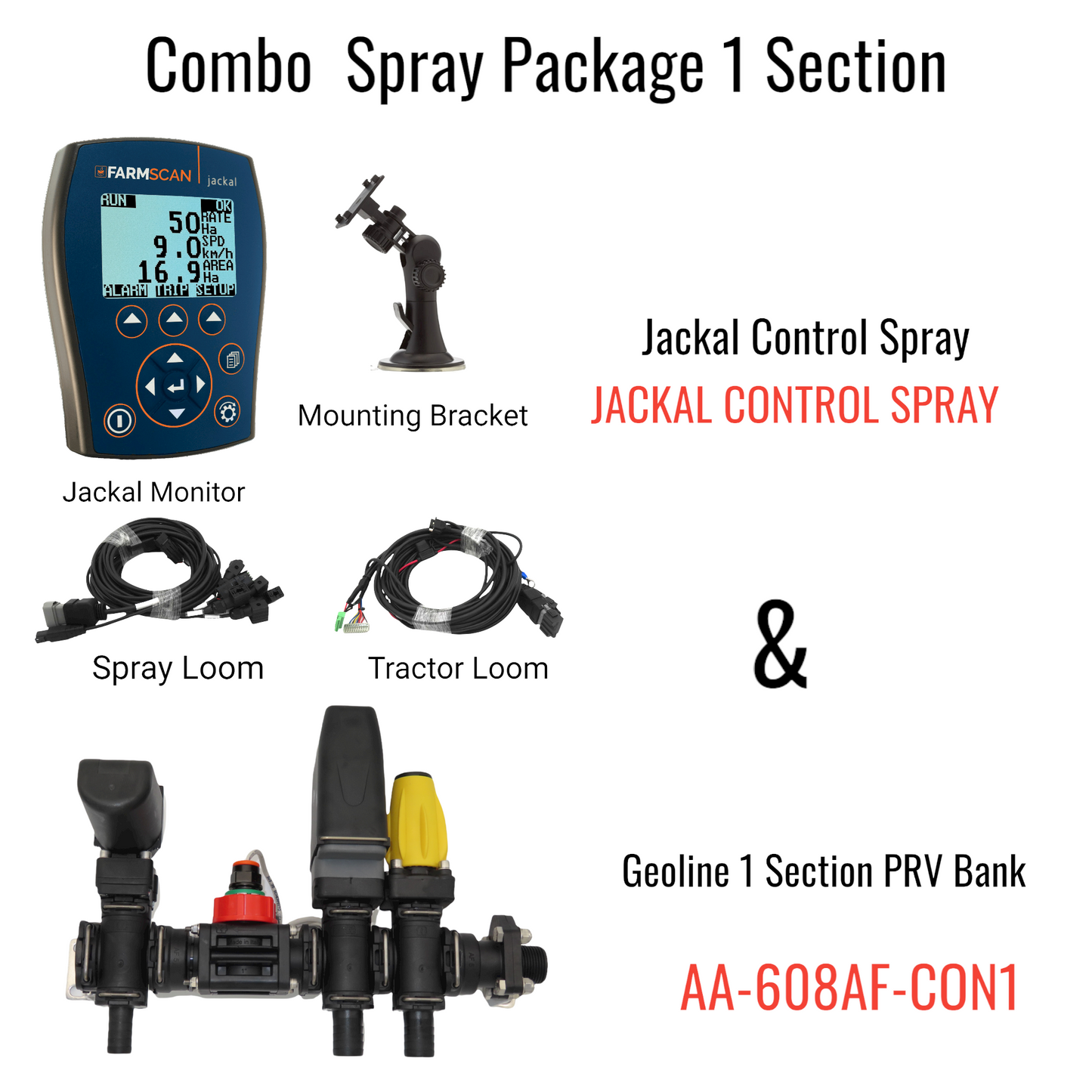 Combo Spray Package Geoline 1 Section PRV Bank with Jackal Control Spray