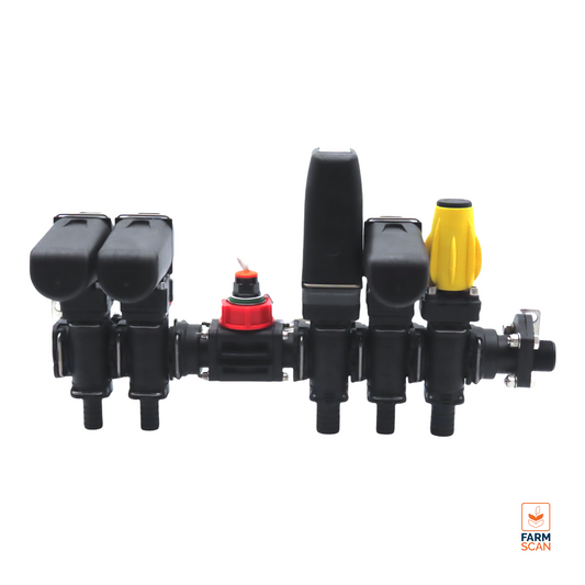 GEOLINE 2 Section Valve Bank including Dump Valve, 3-20l/min Flow Meter with Volumetric Pressure Relief Valve